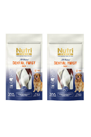 Nutri Canin Dental Twist Ördekli M-L Irk İçin Köpek Ödülü 120 Gr. X 2 Adet