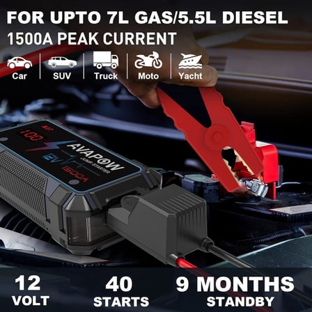 AVAPOW A07 1500A 12800mAH Jump Starter Taşınabilir Akü Takviye Kiti