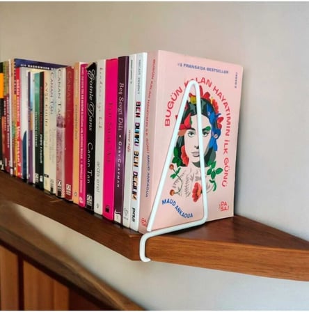 EceAksesuar Kitap Tutucu Ve Metal Kitap Desteği 2'li Paket beyaz