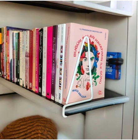EceAksesuar Kitap Tutucu Ve Metal Kitap Desteği 2'li Paket beyaz