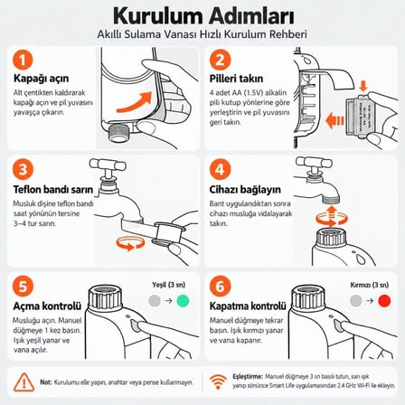 WiFi Akış Ölçerli Akıllı Su Vanası (Tuya, Smart Life Uyumlu)