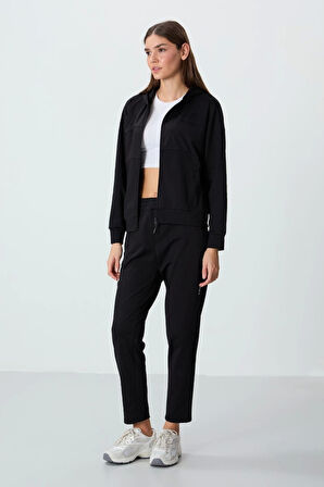 TOMMY LİFE T10BY-95306_01 BAYAN CEKET/DAR PAÇA EŞOFMAN TAKIMI SİYAH