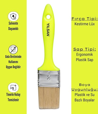 Boya Fırçası [No: 2 (5 cm), Kestirme Lüks]