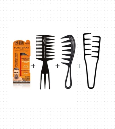 Saç Şekillendirici Toz Wax Ultra Strong Turuncu 20Gr+Şekil Tarak X2+Mucizevi Tarak 4'Lü Set