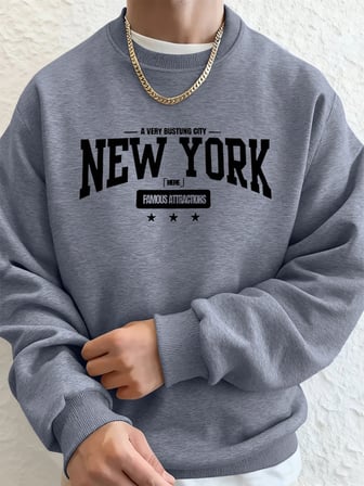 Ünlü Paris Kulesi Desen Kazak Erkekler O-Boyun Giysileri Sonbahar Polar Retro Kazak Gevşek Un