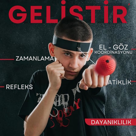 Sporsize Boks Refleks Topu ve Ayarlanabilir Kafa Bandı – Refleks Geliştirme, Koordinasyon, Hız ve Odak Antrenmanı İçin Güvenli Antrenman Topu – Çocuk ve Yetişkin Uyumlu
