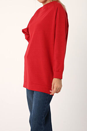 Kırmızı-Reglan Kol Sweat