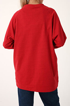 Kırmızı-Reglan Kol Sweat