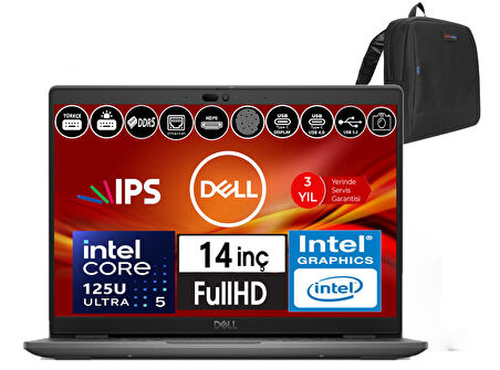 Dell Latitude 3450 Intel Core Ultra 5 125U 64GB Ddr5 2tb SSD 14" Fhd IPS Freedos Taşınabilir Bilgisayar WXCTO3450125_VP19+ZETTAÇANTA