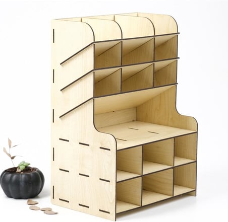 9+9 Bölme Masaüstü Kalemlik Organizer Demonte Ceviz