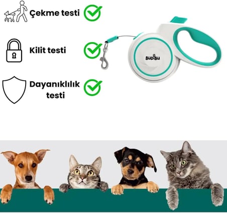 Makaralı Otomatik 5 Metre Geri Çekilebilen Kedi Köpek Gezdirme Tasması S/M Max 25 Kg (M)