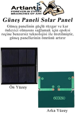 Güneş Paneli Solar Panel 6X6 Cm 5.5 Volt 100 Ma 1 Adet Güneş Enerjisi Okul Sınıf Deney Çalışmaları 60X60 Mm