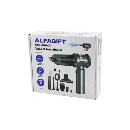 OTO ARAÇ TYPE-C SARJLI EL TİPİ BASINÇLI HAVA ÜFLEME - SÜPÜRGE 7 BAŞLIK 100W DP-568 (2)