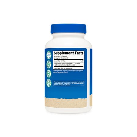 Organic Reishi Mushroom 1,500 mg 120 capsules