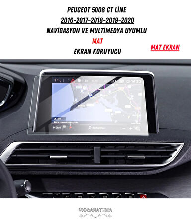 Peugeot 5008 Gt Line 2016-2020 Navigasyon ve Multimedya Uyumlu Mat Ekran Koruyucu