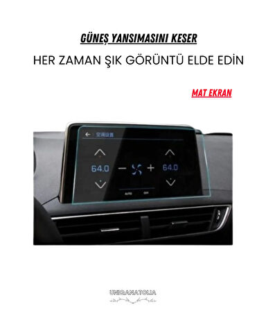 Peugeot 5008 Gt Line 2016-2020 Navigasyon ve Multimedya Uyumlu Mat Ekran Koruyucu