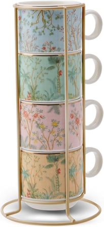 LAVİNYA 4'LÜ STANDLI MUG/ÇAY FİNCANI
