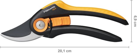 Fiskars Bahçe Makası Plus, SmartFit, P541, Taze dallar ve çalılar için, Yapışmaz kaplama, Paslanmaz çelik bıçaklar, Uzunluk: 20,1 cm, Siyah/Turuncu, 1057169