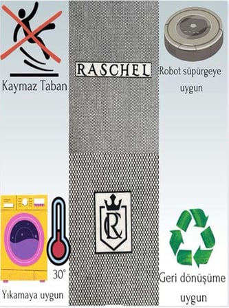 Rachel Carpet Krem Rengi Lüks Raschel Kaymaz Taban Peluş Halı Yolluk, 160 x 170