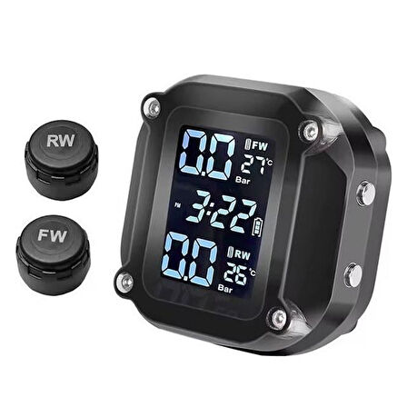 Powermaster PM-28656 Motosiklet Kablosuz Lastik Basınç Ve Sıcaklık İzleme Sistemi (TPMS)