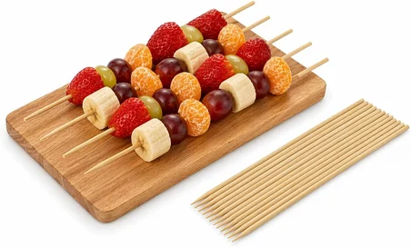 100 Adet 40 cm Çöp Şiş Ahşap Tek Kullanımlık Mangal Şişi Uzun Çöp Şiş Barbekü Izgara Fırın Uyumlu Marshmallow Şiş Çubuk