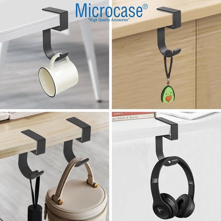 Microcase Masaya Monte Çanta Kulaklık Eşya Poşet vb Tutucu Askı- AL4787 Gri