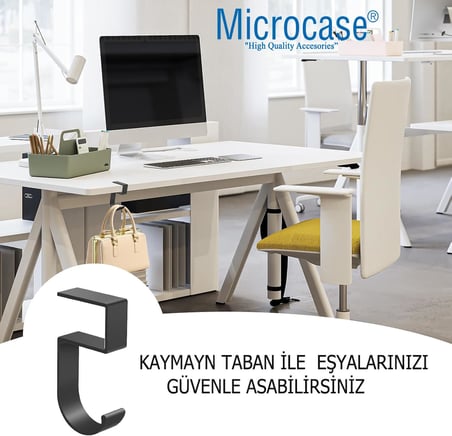 Microcase Masaya Monte Çanta Kulaklık Eşya Poşet vb Tutucu Askı- AL4787 Gri