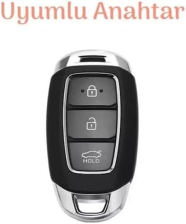 AutoHan Keys Lüx Anahtar Kılıfı, Siyah-Gold Renk, 3 Butonlu, I30 Ix25 Ix35 Kona Elantra Accent Santa Fe Modelleri için Nano Koruyucu Kılıf