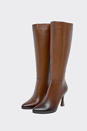 Kalem Topuklu Hakiki Deri Kadın Çizme