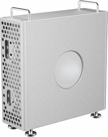 McStorey Mac mini M4 M4 Pro Standı Gümüş, Alüminyum Dikey Koruyucu Kasa, Havalandırmalı Metal Mac mini Tutucu, Port Erişimli Ayaklı Masaüstü Stand, 2024 Uyumlu
