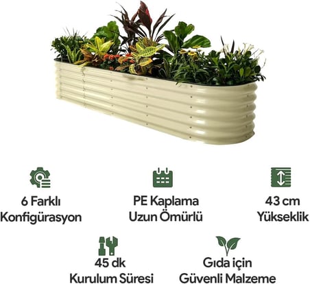 Yükseltilmiş Bahçe Yatağı (BEJ (KREM))