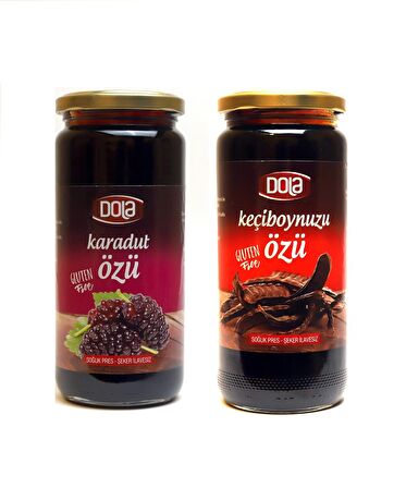 Dola Keçiboynuzu ve Karadut Özü 640 g 2 Adet Glutensiz, Soğuk Pres, Şeker İlavesiz