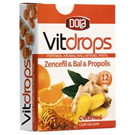 Dola Vitdrops 2’li Set Zencefil & Bal ve Limon & Bal Boğaz Pastili 30 g 24 Drops