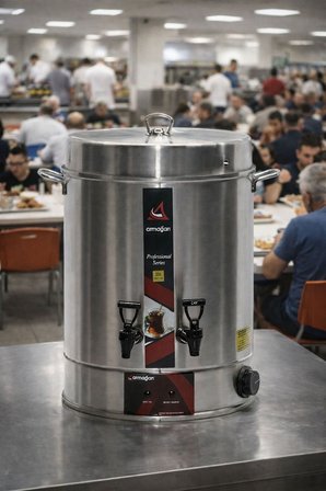 ARMAĞAN 250 BARDAK ÇAY OTOMATI ELEKTRİKLİ SEMAVER ÇAY MAKİNESİ ÇİFT MUSLUK 2500W (2)