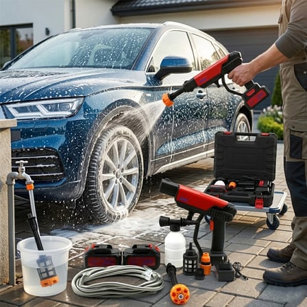 OTO - ARAÇ YIKAMA MAKİNESİ ŞARJLI - YEDEK BATARYALI 135W - 19000 RPM 12000 mAh - 21V 0.62bar A-130 (