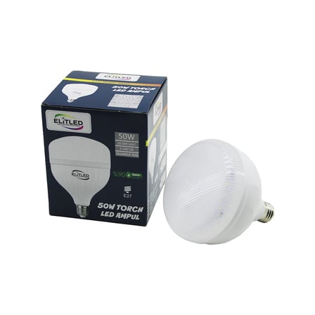 ELİTLED EL-02 12/50 50W TORCH LED BULB AMPUL BEYAZ - 6400K E27 5500 LÜMEN 20.000 SAAT ÖMÜR (2)