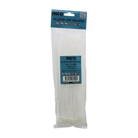 100PCS BEYAZ   3.6X250MM  PLASTİK CIRT KELEPÇE (2)