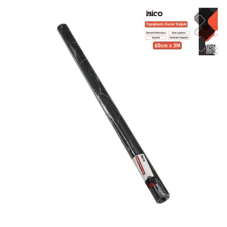 3MT X 60CM SİYAH MERMER DESENLİ TEZGAH ÜSTÜ FOLYO STİCKER - DUVAR KAĞIT KENDİNDEN YAPIŞKANLI - EKO D