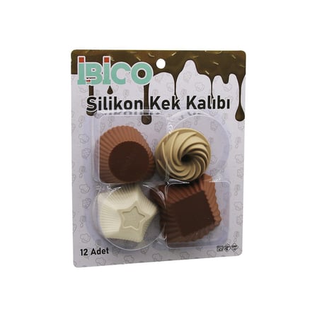 12PCS   RENKLİ SİLİKON  MUFFİN - KEK KALIP MİX ŞEKİL= 3-DİKDÖRTGEN - 3-YUVARLAK - 3-RÜZGAR GÜLÜ - 3-