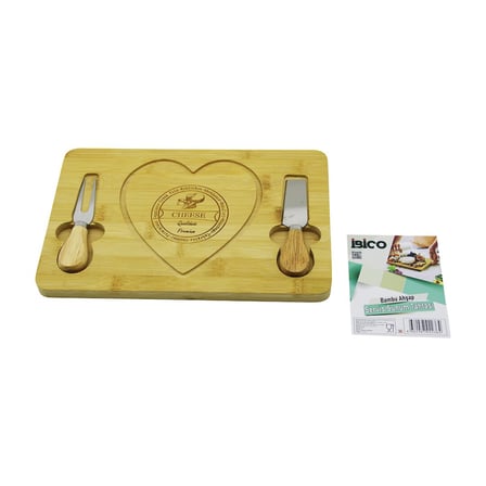 KALPLİ BIÇAK SAĞ-SOLAHŞAP BAMBU KAHVALTI PEYNİR SUNUM PANO2 BIÇAK=AHŞAP SAP19X29X1.5CM (2)