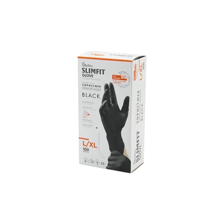 REFLEX SLİMFİT GLOVE KOD-031 L-XL SİYAH PUDRASIZ MUAYENE ELDİVEN 100LÜ (2)