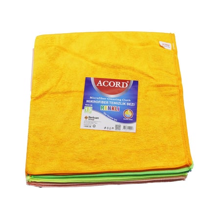 15 ADET ACORD KOD-536 DÖKME 40X40CM RENKLİ MİKROFİBER TEMİZLİK BEZİ EKSTRA EMİCİ TÜM YÜZEYLER İÇİN (