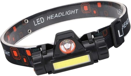 LED Kafa Lambası, Hibrit XPE Spot ve COB Panel, Mıknatıslı, Ayarlanabilir Açı, USB Şarjlı, Su Geçirmez, Kamp Balıkçılık Dağcılık için