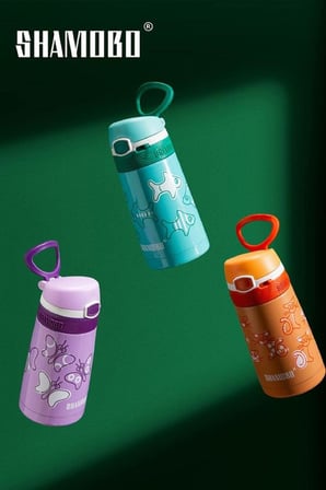 FiftyFifty Çocuk 350 Ml Pipetli Paslanmaz Çelik Termos Bpa İçermez 7 Renk Turkuaz