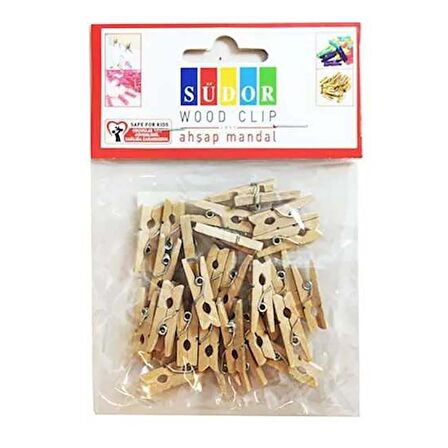 Südor Ahşap Mandal Büyük 3.5Cm Natural 20Li Bs129