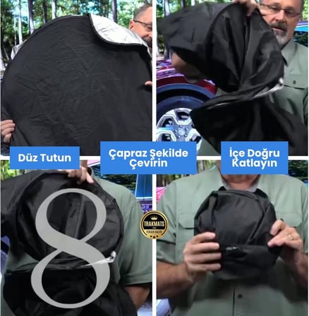 TRAKMATS BMW 3 Serisi G20 2019-2025 ile Uyumlu Oto Ön Cam Güneşlik, Katlanabilir Milfonlu, UV Koruma, Kılıflı, 150x70 cm, Üniversal