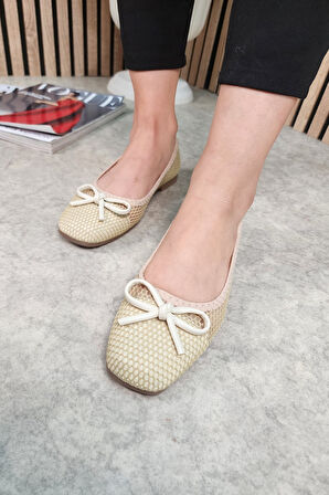 Günlük Kadın Babet Ayarlanabilir Tokalı Tek Bant Kısa Topuk Küt Burun Taşlı Ayakkabı 287