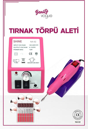 Protez Tırnak Freze Makinesi Manikür Pedikür Tırnak Törpü Cihazı Elektrikli 6 Başlık
