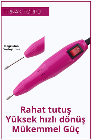 Protez Tırnak Freze Makinesi Manikür Pedikür Tırnak Törpü Cihazı Elektrikli 6 Başlık