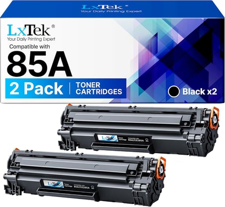 LxTek HP 85A CE285A için Uyumlu Toner Kartuşu Değiştirme Laserjet Pro M1132MFP M1217NFW M1212NF P1102W P1102 P1106 M1132 P1100 M1213NF M1136 M1210 M1212 (Siyah, 2'li Paket) ile Uyumlu